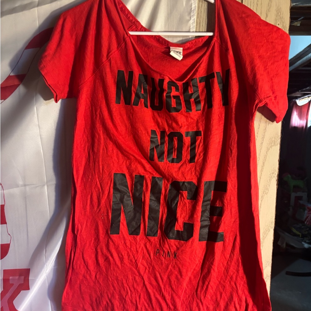 VS PINK “NAUGHTY NOT NICE” NIGHT GOWN and SHIRT